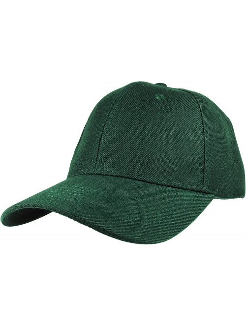 Baseball Caps Plain Blank Baseball Caps Adjustable Back Strap Wholesale Lot 6 Pack - Hunter Green - CC180Z9RQC0 $22.14