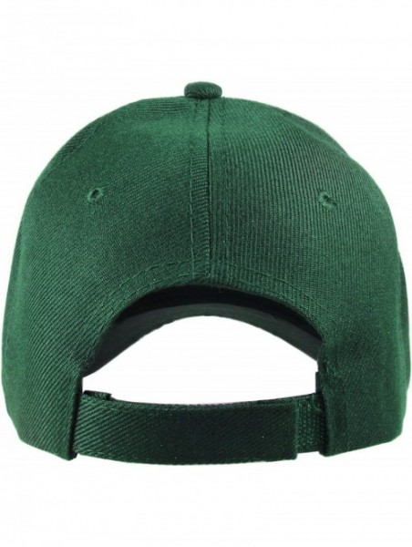 Baseball Caps Plain Blank Baseball Caps Adjustable Back Strap Wholesale Lot 6 Pack - Hunter Green - CC180Z9RQC0 $22.14