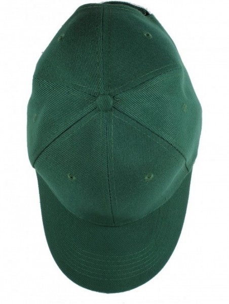 Baseball Caps Plain Blank Baseball Caps Adjustable Back Strap Wholesale Lot 6 Pack - Hunter Green - CC180Z9RQC0 $22.14