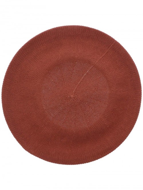 Berets Beaded Lavender Circle on Beret for Women 100% Cotton - Brown - CJ18R52M9QL $22.00