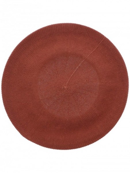 Berets Beaded Lavender Circle on Beret for Women 100% Cotton - Brown - CJ18R52M9QL $22.00