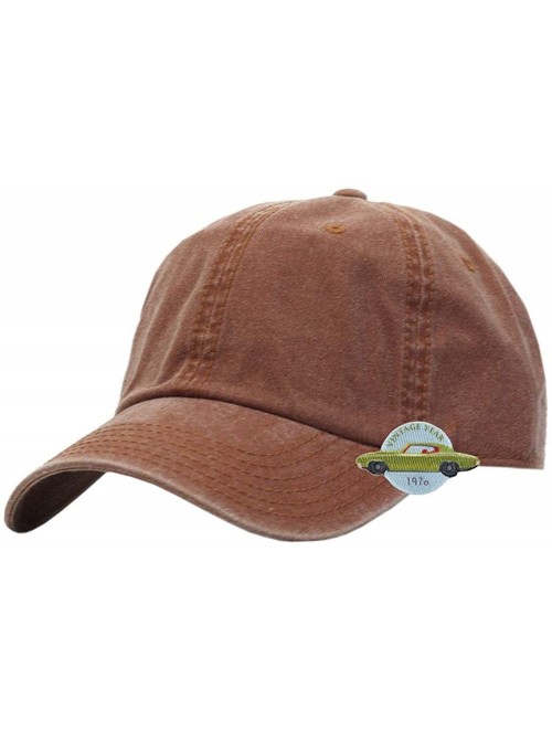 Baseball Caps Vintage Washed Cotton Twill Adjustable Dad Hat Baseball Cap - Orange 70p - CC12NEU4RWX $19.20