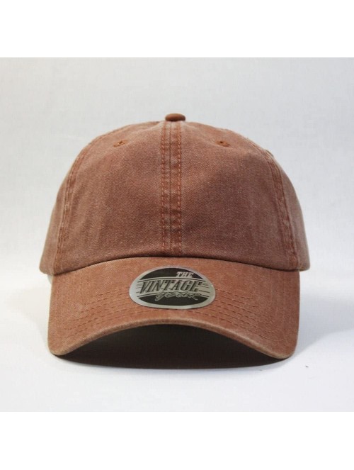 Baseball Caps Vintage Washed Cotton Twill Adjustable Dad Hat Baseball Cap - Orange 70p - CC12NEU4RWX $19.20