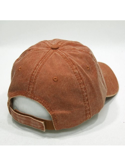 Baseball Caps Vintage Washed Cotton Twill Adjustable Dad Hat Baseball Cap - Orange 70p - CC12NEU4RWX $19.20