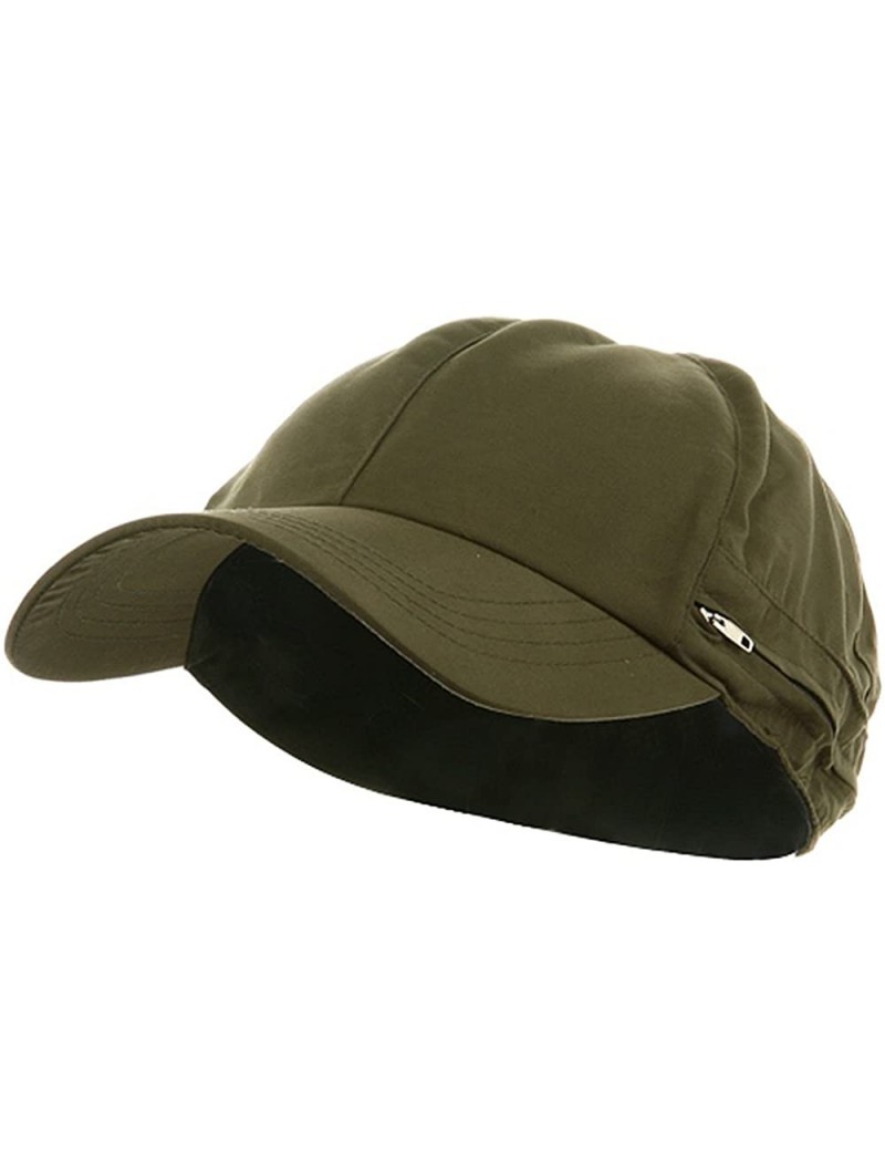 Sun Hats Zippered Flap Caps - Olive - CF111C691P3 $15.14