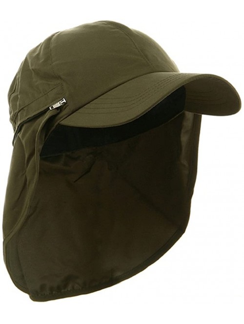 Sun Hats Zippered Flap Caps - Olive - CF111C691P3 $15.14