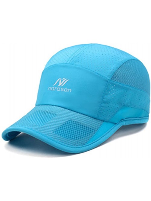 Baseball Caps Womens Mens Baseball Cap Quickly Dry Breathable Mesh Sun Hats Peaked Cap Adjustable Snapback - Sky Blue - C0184...