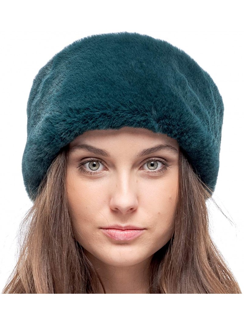 Cold Weather Headbands Womens Faux Fur Ear Warmer - Soft Velvet Fur - Chic Winter Headband - Green Rabbit - C418AUYT9YQ $20.27