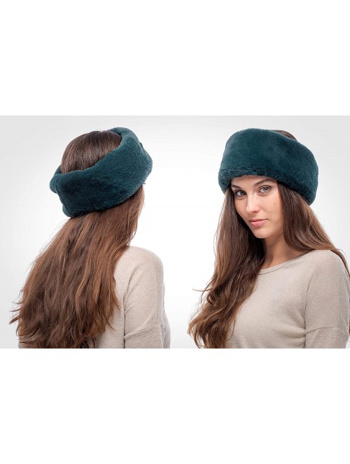 Cold Weather Headbands Womens Faux Fur Ear Warmer - Soft Velvet Fur - Chic Winter Headband - Green Rabbit - C418AUYT9YQ $20.27