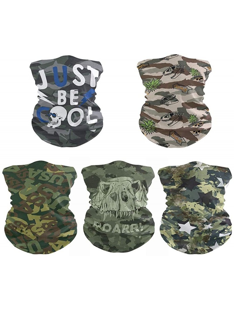 Balaclavas 5 Packs Face Bandanas Multifunctional Magic Scarf Outdoor Headwear Bandana - Mix 5 - CR197AD2DIX $17.23