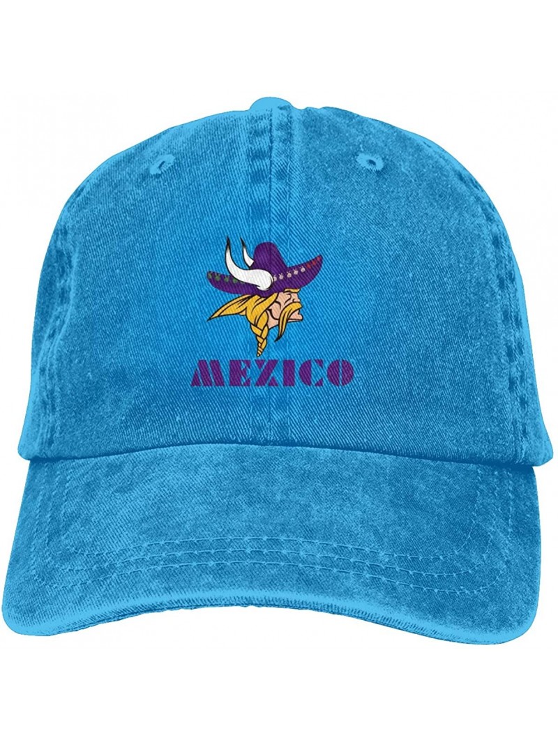 Baseball Caps Minnesota Vikings Baseball Cap Denim Cotton Classic Adjustable Hat-Gray - Blue - CD18Z98WR3M $18.08