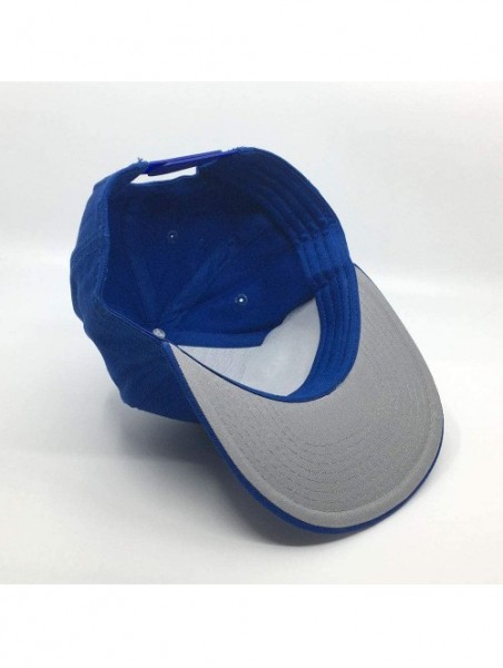 Baseball Caps Premium Plain Cotton Twill Adjustable Flat Bill Snapback Hats Baseball Caps - Royal - CE12BIX4K7N $20.10