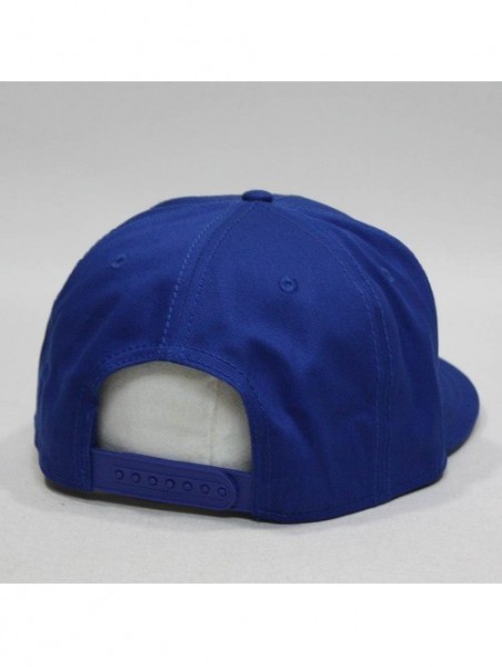 Baseball Caps Premium Plain Cotton Twill Adjustable Flat Bill Snapback Hats Baseball Caps - Royal - CE12BIX4K7N $20.10