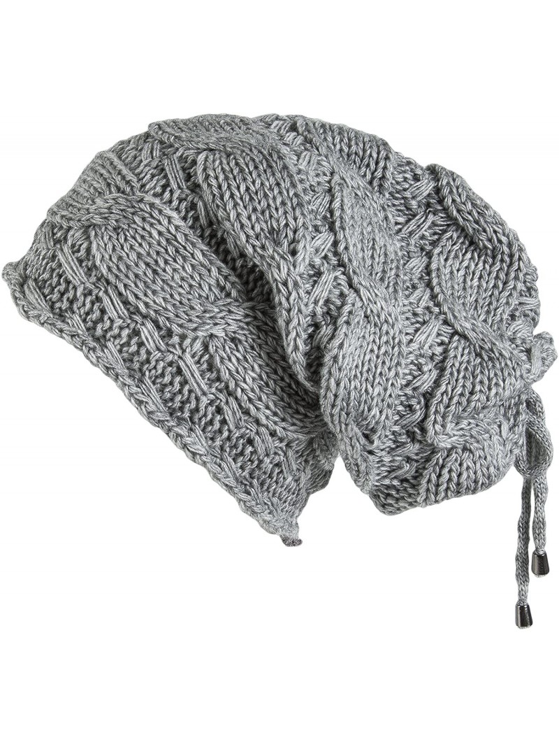 Skullies & Beanies Cable Knit Slouchy Chunky Oversized Soft Warm Winter Beanie Hat - Gray - CV186Y5DZOZ $12.38