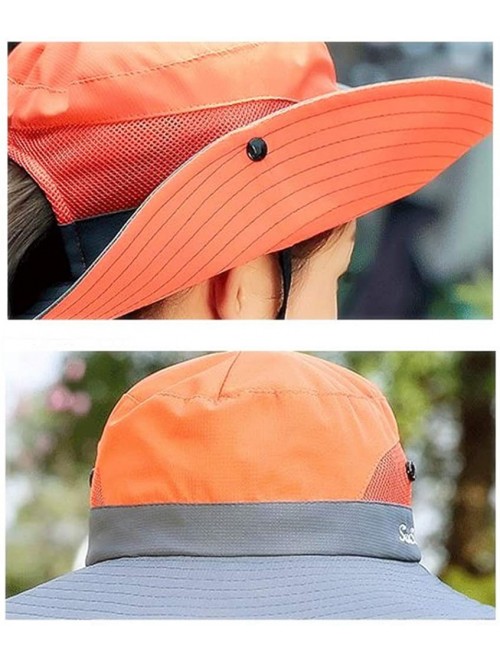 Bucket Hats Outdoor UPF 50+ UV Sun Protection Waterproof Breathable Wide Brim Bucket Sun Hat for Men/Women - Orange - CD18OZ0...