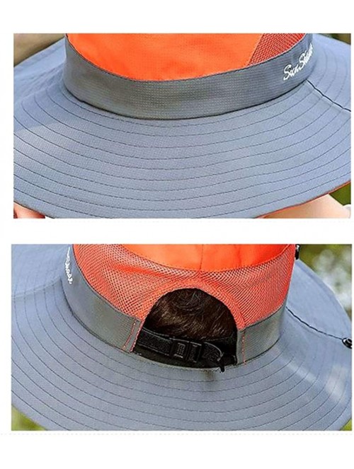 Bucket Hats Outdoor UPF 50+ UV Sun Protection Waterproof Breathable Wide Brim Bucket Sun Hat for Men/Women - Orange - CD18OZ0...