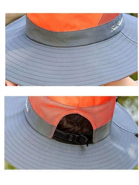 Bucket Hats Outdoor UPF 50+ UV Sun Protection Waterproof Breathable Wide Brim Bucket Sun Hat for Men/Women - Orange - CD18OZ0...