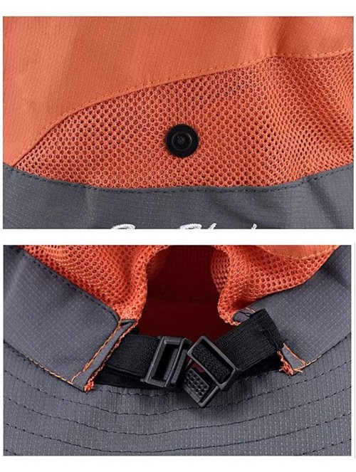 Bucket Hats Outdoor UPF 50+ UV Sun Protection Waterproof Breathable Wide Brim Bucket Sun Hat for Men/Women - Orange - CD18OZ0...