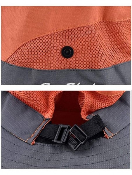 Bucket Hats Outdoor UPF 50+ UV Sun Protection Waterproof Breathable Wide Brim Bucket Sun Hat for Men/Women - Orange - CD18OZ0...