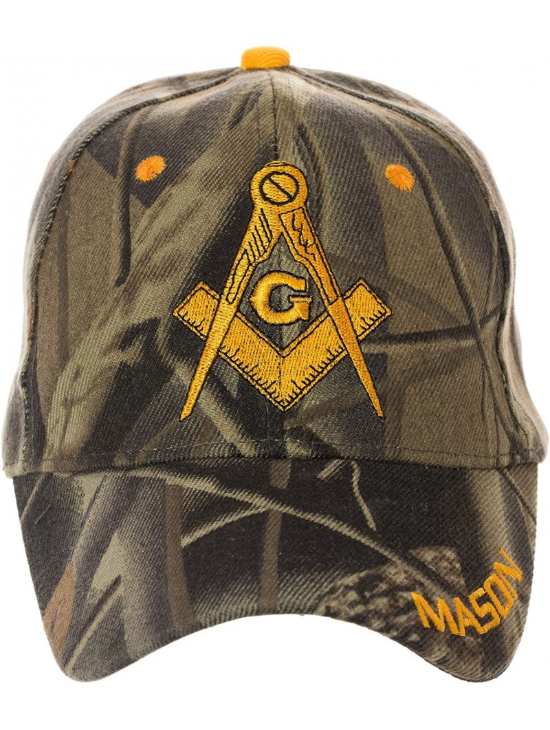 Baseball Caps Freemasons Masonic Square and Compass Hat - 100% Acrylic Embroidered Cap - Camo - C91827ENS94 $15.11