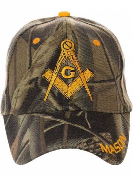 Baseball Caps Freemasons Masonic Square and Compass Hat - 100% Acrylic Embroidered Cap - Camo - C91827ENS94 $15.11