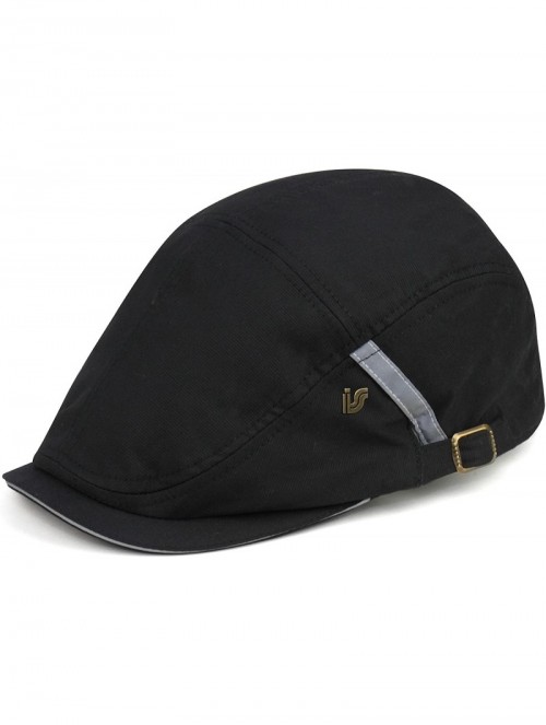 Newsboy Caps Unisex Cotton Fashion Ivy Cap - Black - CK116IF4AN5 $13.68