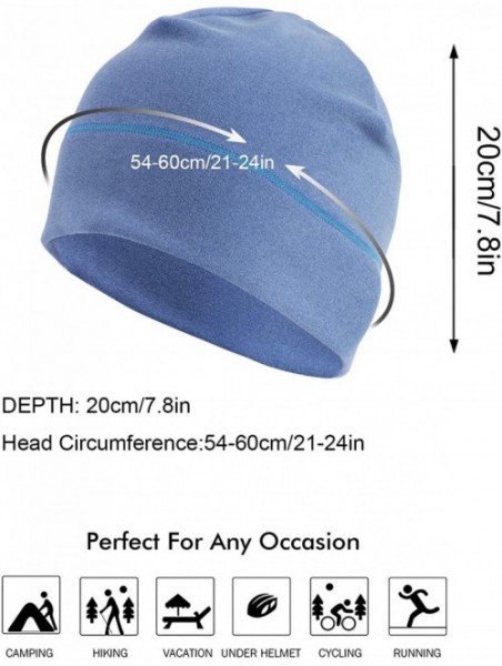 Skullies & Beanies Warm Beanie Hat Soft Skull Cap Stretchy Helmet Liners Unisex Various Styles - Black + Blue - CB18Y46C58C $...