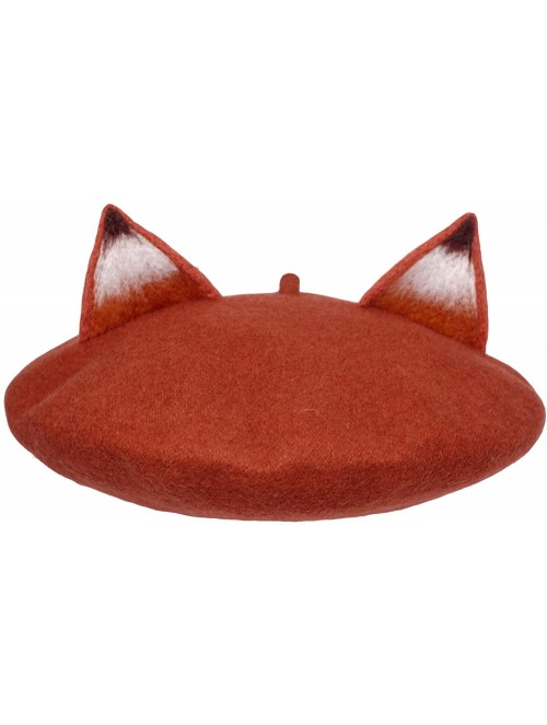 Berets Handmade Nick Fox Ear Beret Hat Vintage Painter Wool Cap Gift - C6189IYMET5 $36.35