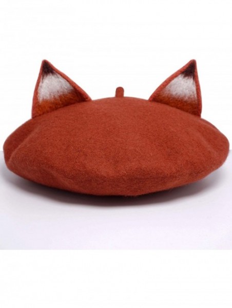 Berets Handmade Nick Fox Ear Beret Hat Vintage Painter Wool Cap Gift - C6189IYMET5 $36.35