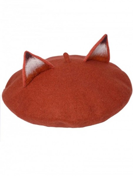 Berets Handmade Nick Fox Ear Beret Hat Vintage Painter Wool Cap Gift - C6189IYMET5 $36.35