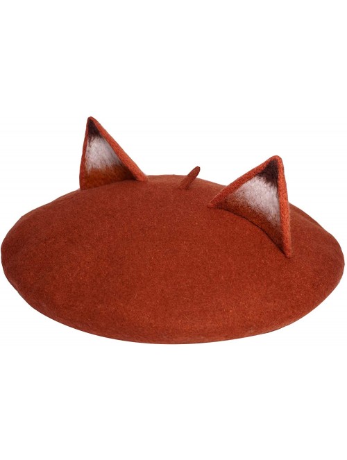 Berets Handmade Nick Fox Ear Beret Hat Vintage Painter Wool Cap Gift - C6189IYMET5 $36.35