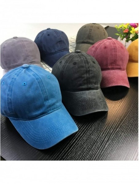 Baseball Caps Traffic Band Mens&Women's Unisex Denim Caps with Adjustable Strap - Red - CX18QRD82EH $12.09