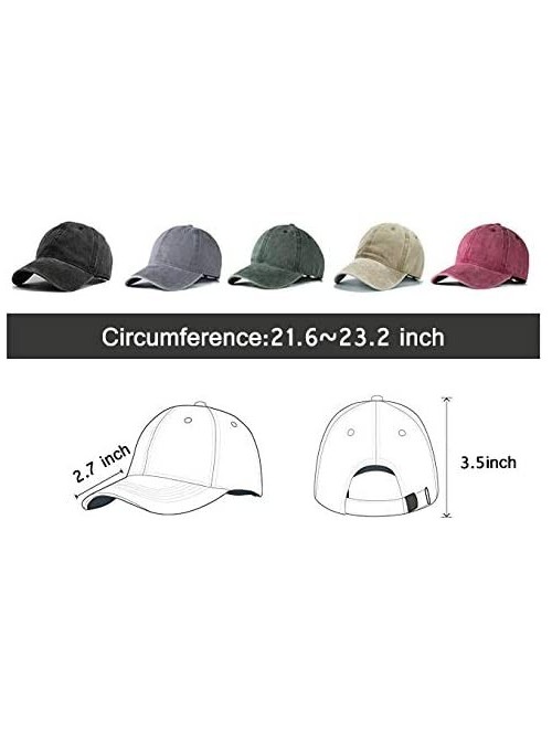 Baseball Caps Traffic Band Mens&Women's Unisex Denim Caps with Adjustable Strap - Red - CX18QRD82EH $12.09