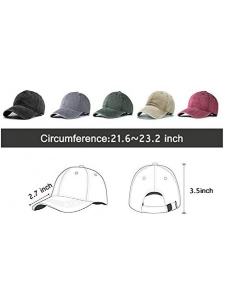 Baseball Caps Traffic Band Mens&Women's Unisex Denim Caps with Adjustable Strap - Red - CX18QRD82EH $12.09