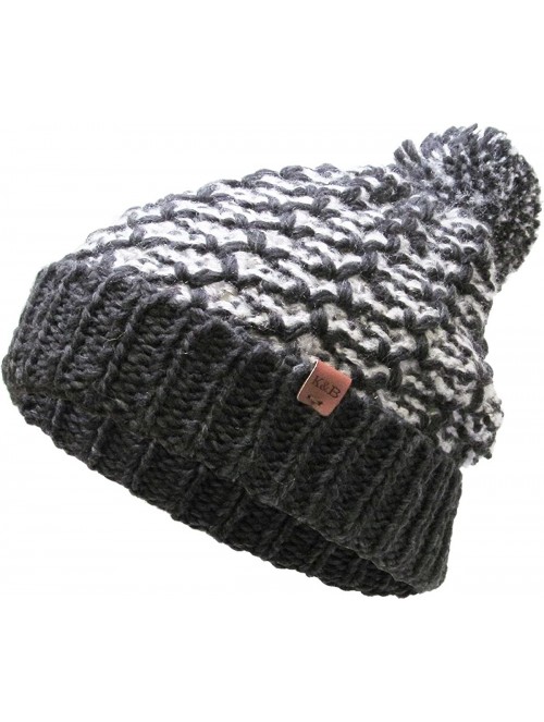 Skullies & Beanies Women's Winter Warm Thick Oversize Cable Knitted Beaine Hat with Pom Pom - (513) Dark Gray - CN184SS8OLM $...
