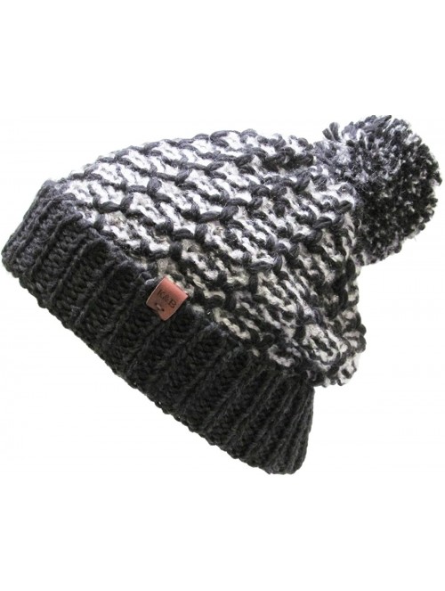 Skullies & Beanies Women's Winter Warm Thick Oversize Cable Knitted Beaine Hat with Pom Pom - (513) Dark Gray - CN184SS8OLM $...