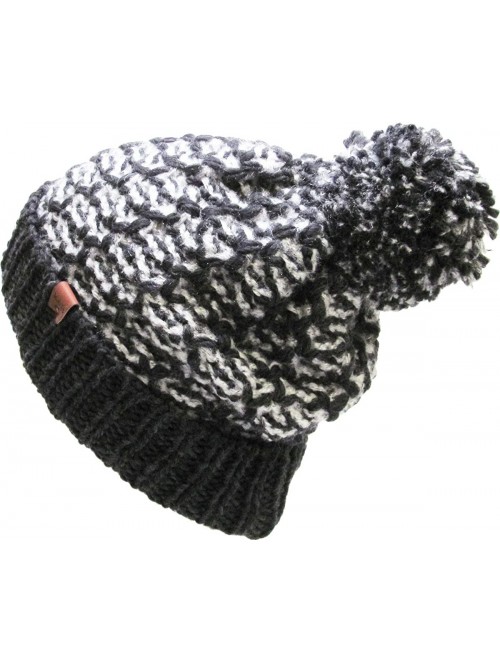 Skullies & Beanies Women's Winter Warm Thick Oversize Cable Knitted Beaine Hat with Pom Pom - (513) Dark Gray - CN184SS8OLM $...