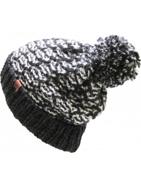 Skullies & Beanies Women's Winter Warm Thick Oversize Cable Knitted Beaine Hat with Pom Pom - (513) Dark Gray - CN184SS8OLM $...