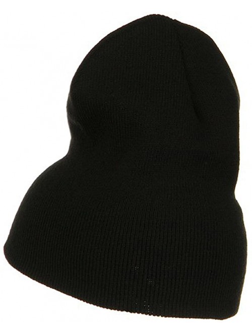 Skullies & Beanies Big Stretch Plain Classic Short Beanie - Black (for Big Head) - Black - CB115EH0TJ3 $25.63