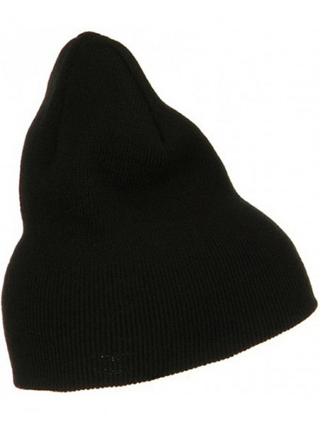 Skullies & Beanies Big Stretch Plain Classic Short Beanie - Black (for Big Head) - Black - CB115EH0TJ3 $25.63