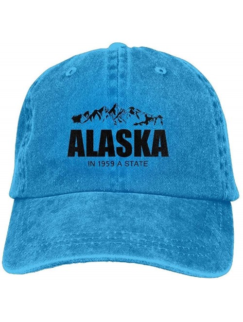 Baseball Caps Unisex Adult Alaska Vintage Adjustable Baseball Cap Denim Dad Hat - CU18LE9GLGH $16.38