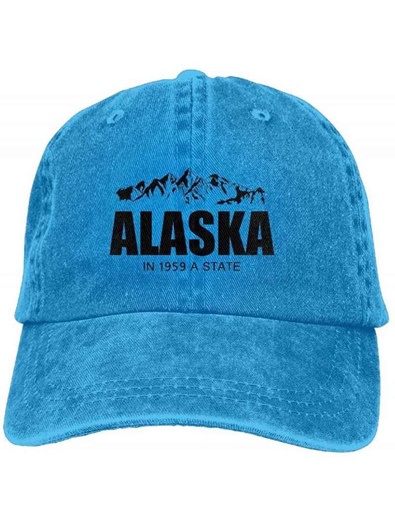 Baseball Caps Unisex Adult Alaska Vintage Adjustable Baseball Cap Denim Dad Hat - CU18LE9GLGH $16.38