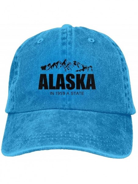 Baseball Caps Unisex Adult Alaska Vintage Adjustable Baseball Cap Denim Dad Hat - CU18LE9GLGH $16.38