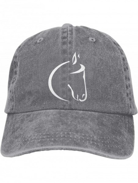 Baseball Caps Womens Denim Hat White Horse Lovers Baseball Caps Adjustable - Gray - CJ196YXGWWN $21.53