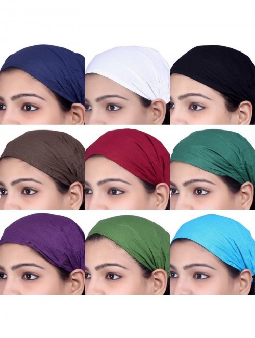 Headbands Lot 10 Pieces Womens Mens Cotton Headband Hairband Bandana - Multicolored - CW183MAHR82 $18.08