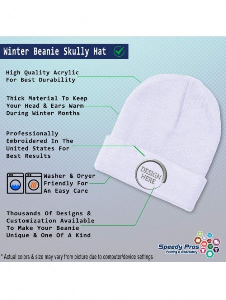 Skullies & Beanies Custom Beanie for Men & Women I Just Look Illegal Embroidery Skull Cap Hat - White - C318ZWOGRUC $16.97