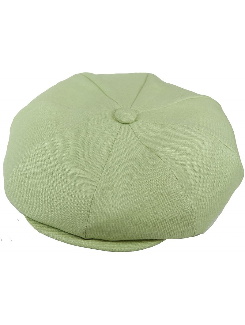 Newsboy Caps Irish Linen 8 Panel Applejack Newsboy Cap Made in USA - Lime Green - C511D5W1V3H $22.80