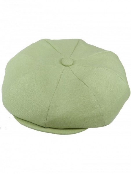 Newsboy Caps Irish Linen 8 Panel Applejack Newsboy Cap Made in USA - Lime Green - C511D5W1V3H $22.80