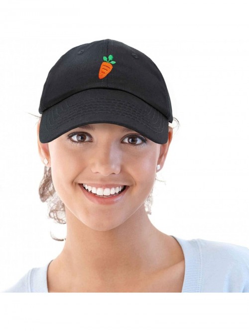 Baseball Caps Carrot Dad Hat Cotton Twill Baseball Cap Premium Embroidered - Black - CY180TT76NW $15.79