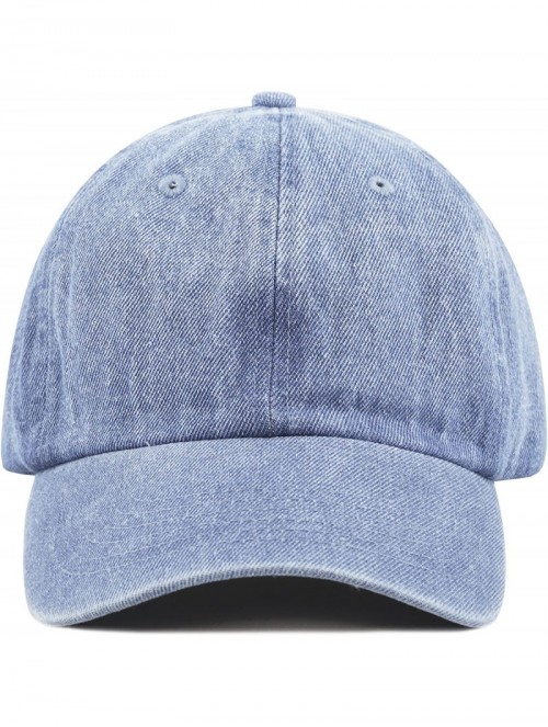 Baseball Caps Unisex Blank Washed Low Profile Cotton & Denim & Tie Dye Dad Hat Baseball Cap - Denim Blue - C512FN9S90R $15.73